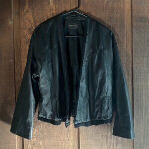 BCBG MaxAzria Women's Open Front 100% Genuine Leather Jacket Size Large